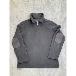 Daniel Buchler New York Mens Fleece Pullover Sweater 1/4 Zip Dark Gray- Size L/G